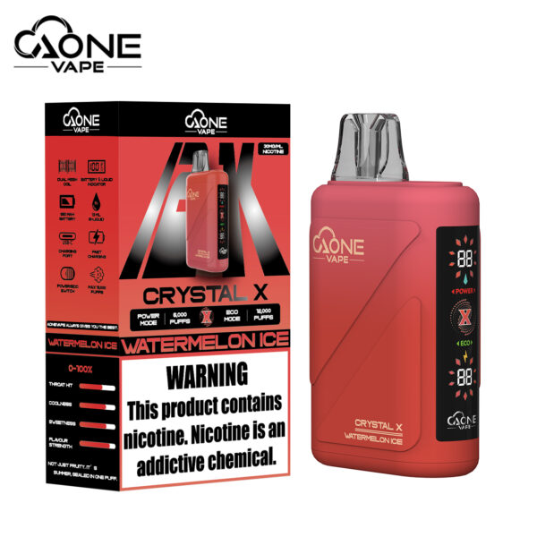 AONE Crystal X 水晶 2 代｜12000 口大容量一次性電子煙 內部升級版